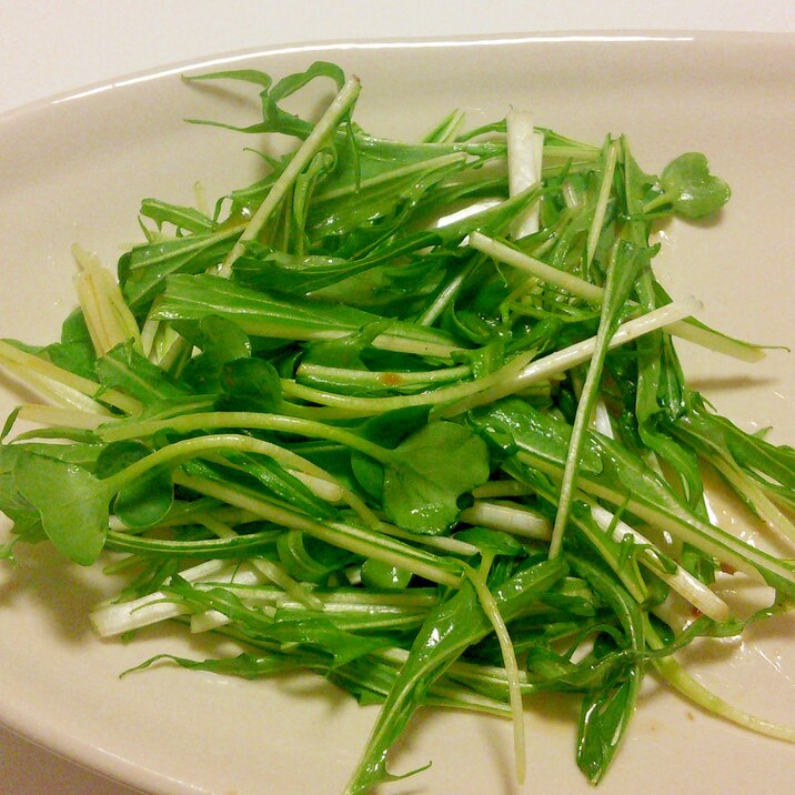 水菜とかいわれ大根のシンプルサラダ